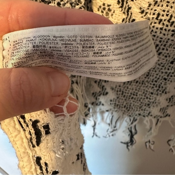 MNG mango open workknit cotton wool blend fridge crochet shawl cardigan - Picture 8 of 8